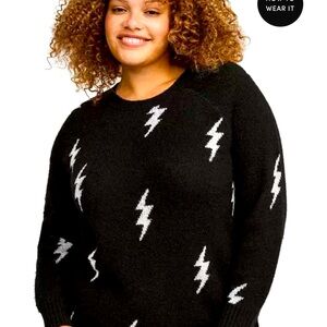 Black and White Torrid Vegan Cashmere Sweater